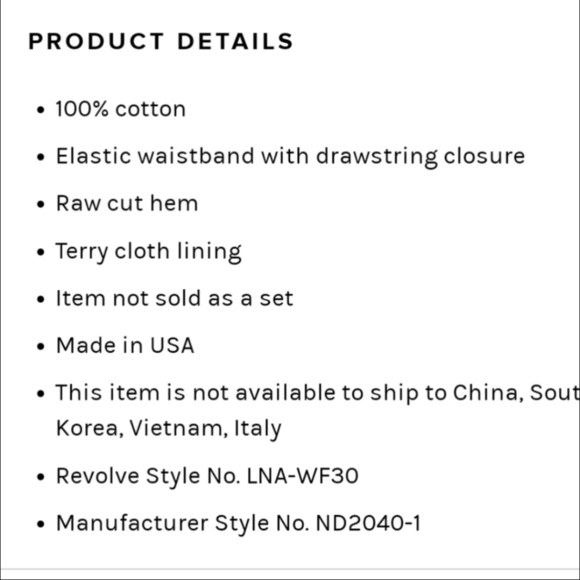 LNA Revolve Clove Long Terry Drawstring Short - Picture 3 of 8